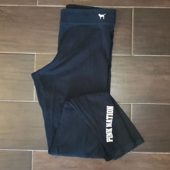 PINK Victoria's Secret Pants - Pink by Victoria Secret Black Leggings sz S